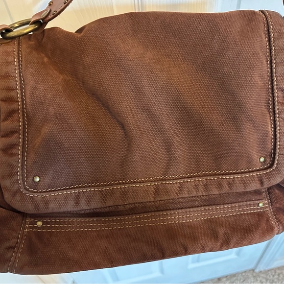 Fossil Chocolate Brown Messenger Bag with Decorative Strap - Picture 6 of 11